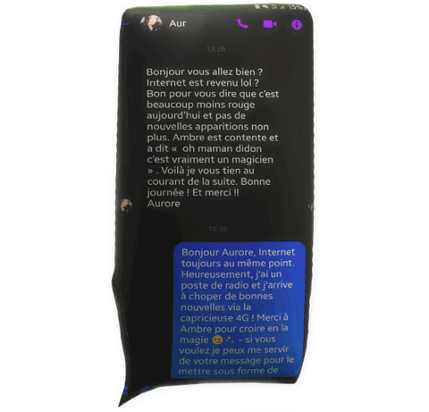 cliquer pour voir l'échange intégral témoignage urticaire par Aurore pour Fabrice Corazza magnétiseur guérisseur coupeur de feu à Locunolé proche Quimperlé Finistère Bretagne