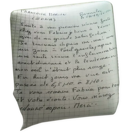 Clic pour agrandir témoignage zona oeil occulaire françoise Marion Bannalec